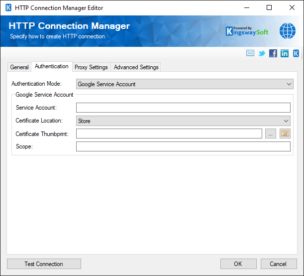 HTTP Connection Manager - Auth - Google Service Account